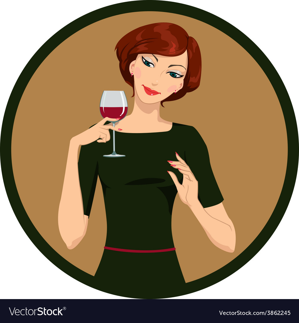 Girls Drinking Wine Clipart