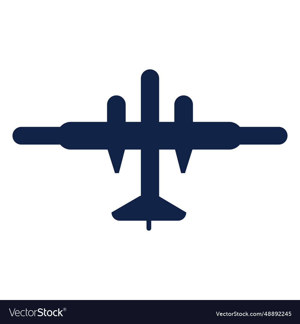 Jet plane top view silhouette Royalty Free Vector Image