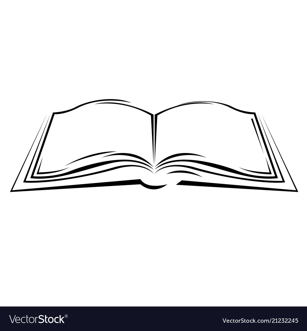 Drawing an open book Royalty Free Vector Image