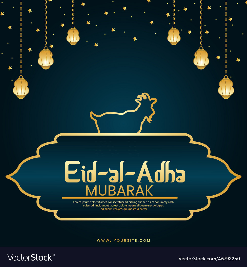 Eid al adha wishing post design file Royalty Free Vector