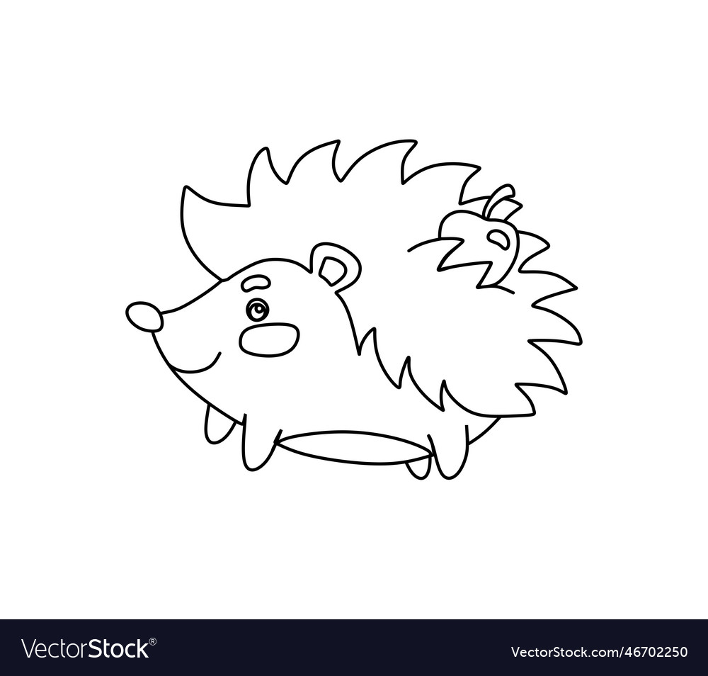 Hedgehog character black and white coloring book Vector Image