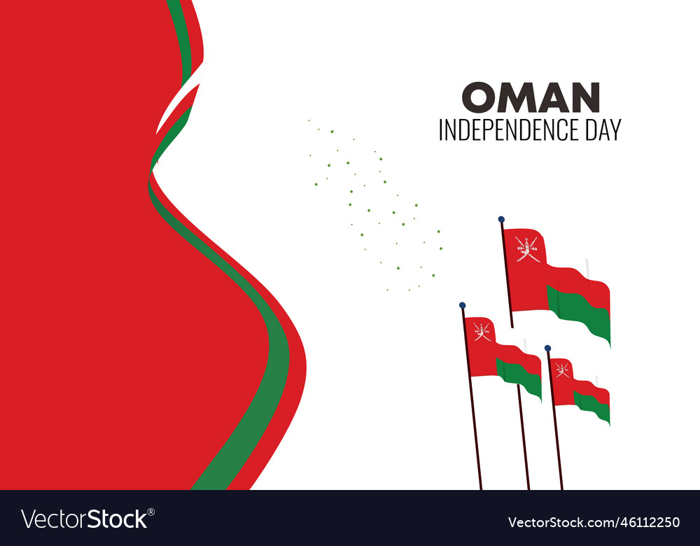Oman independence day background with oman flag Vector Image