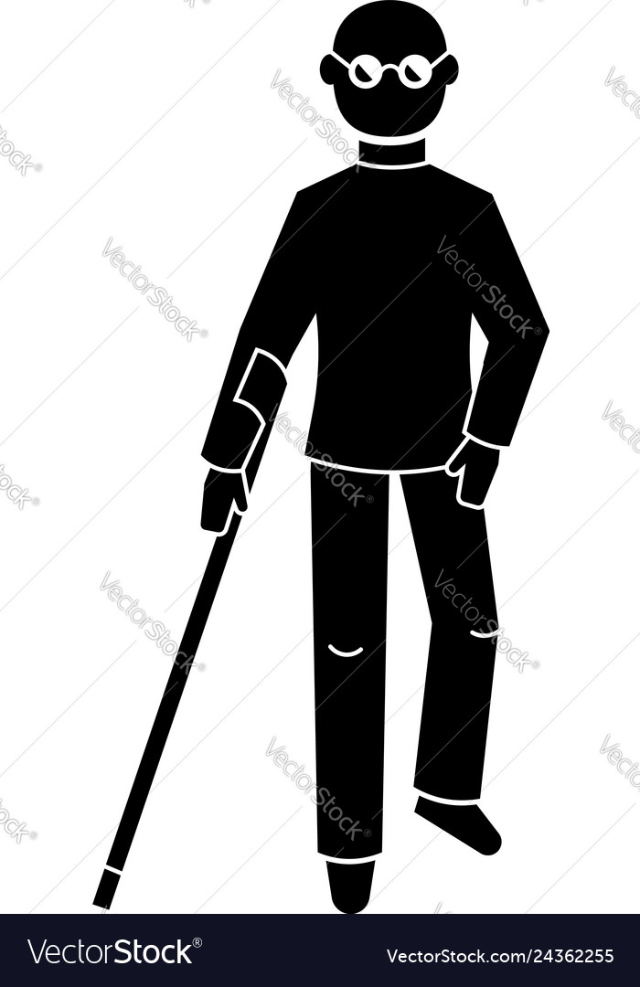 Blind man icon simple style Royalty Free Vector Image