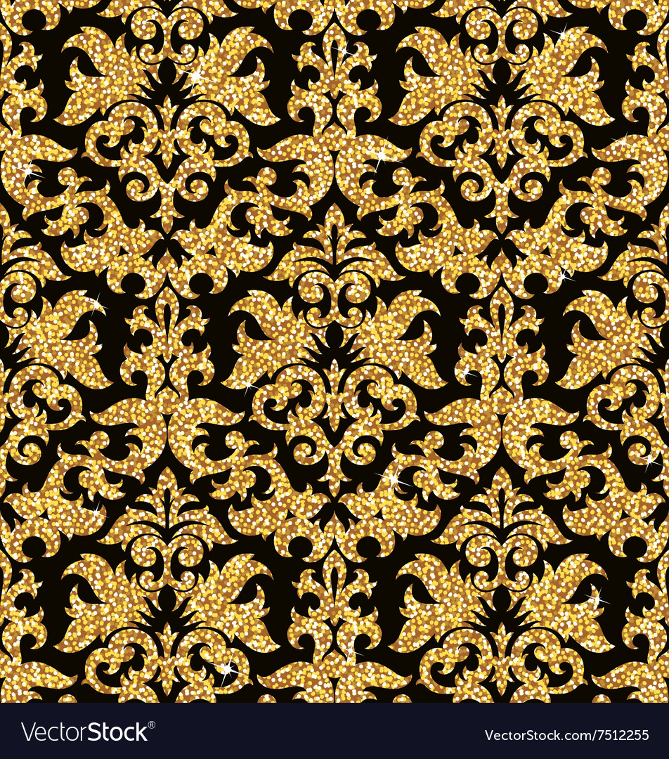 Floral golden wallpaper Royalty Free Vector Image