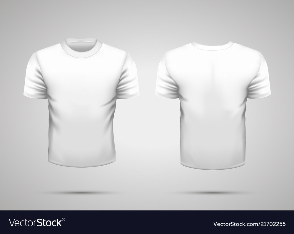 Mockup of blank realistic white t-shirt with Vector Image