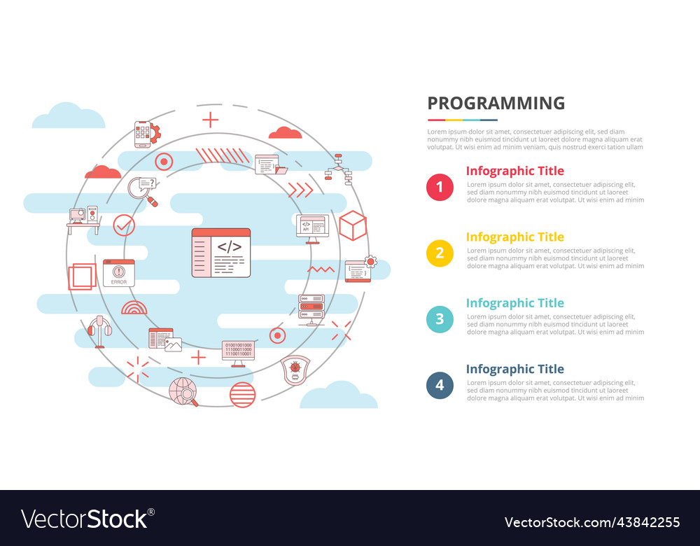 Programming concept for infographic template Vector Image