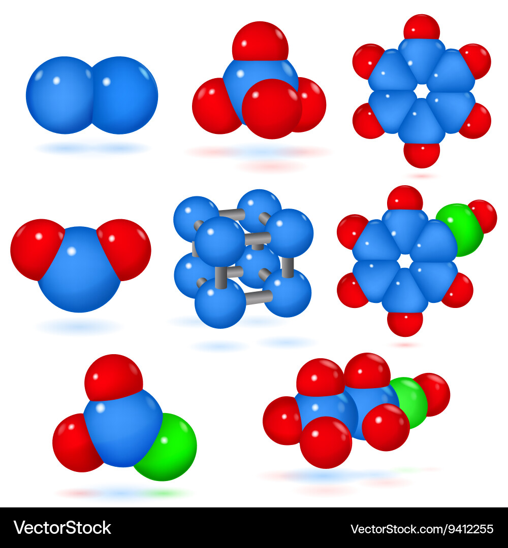 Set molecules Royalty Free Vector Image - VectorStock