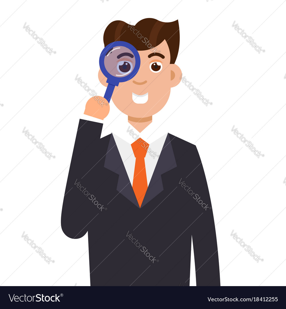 Tax inspector character flat style Royalty Free Vector Image