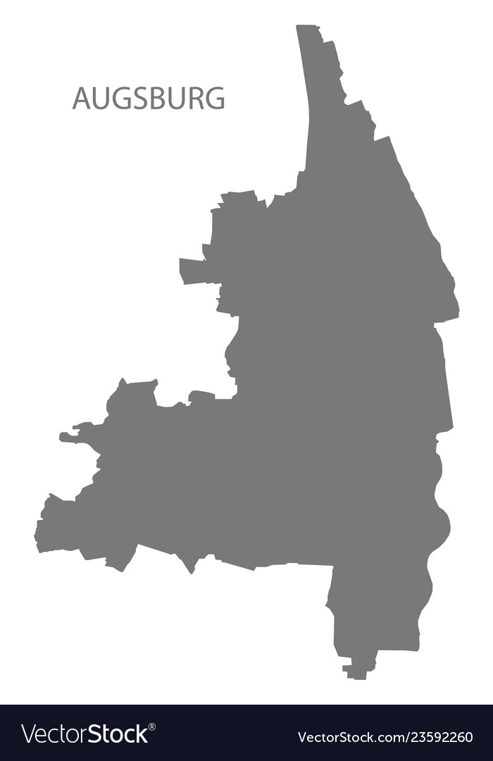 Augsburg city map grey silhouette shape Royalty Free Vector