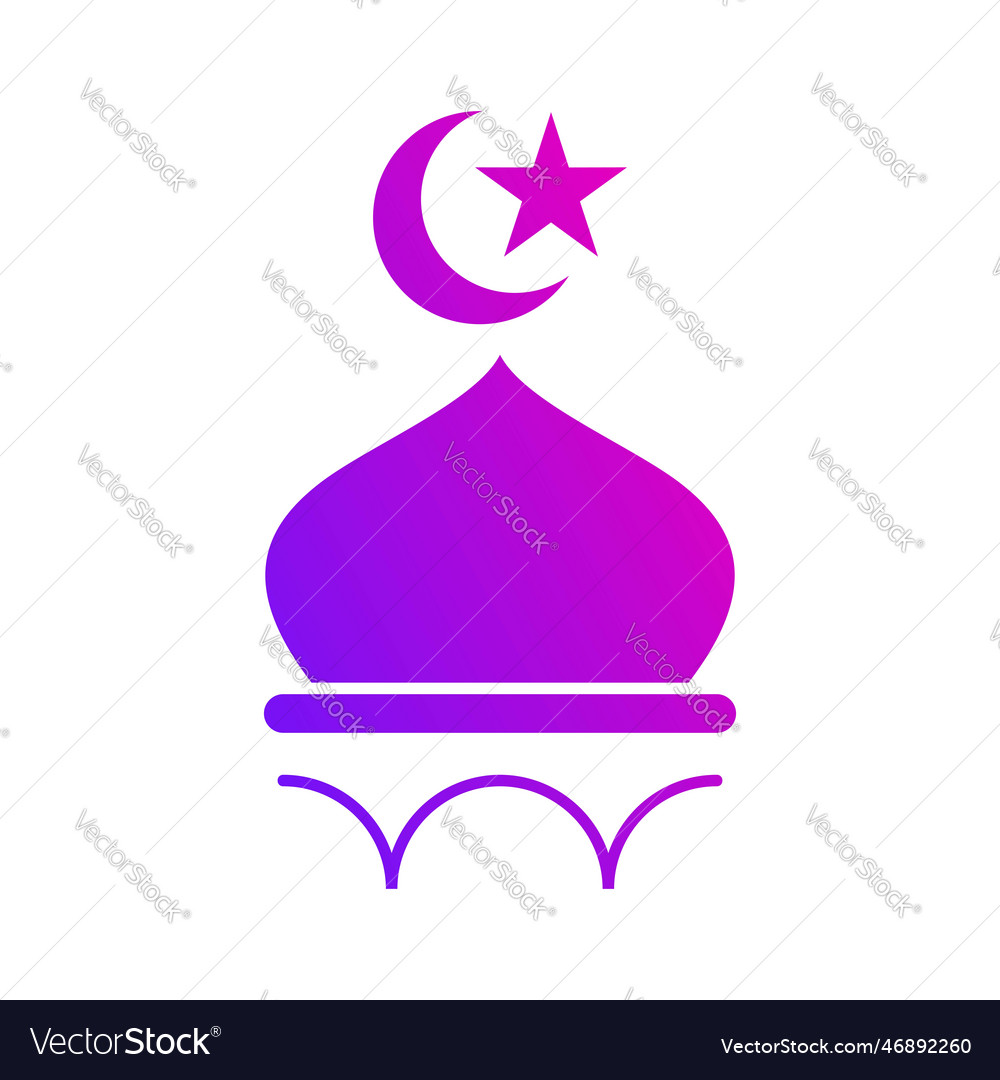 Mosque dome gradient icon button Royalty Free Vector Image