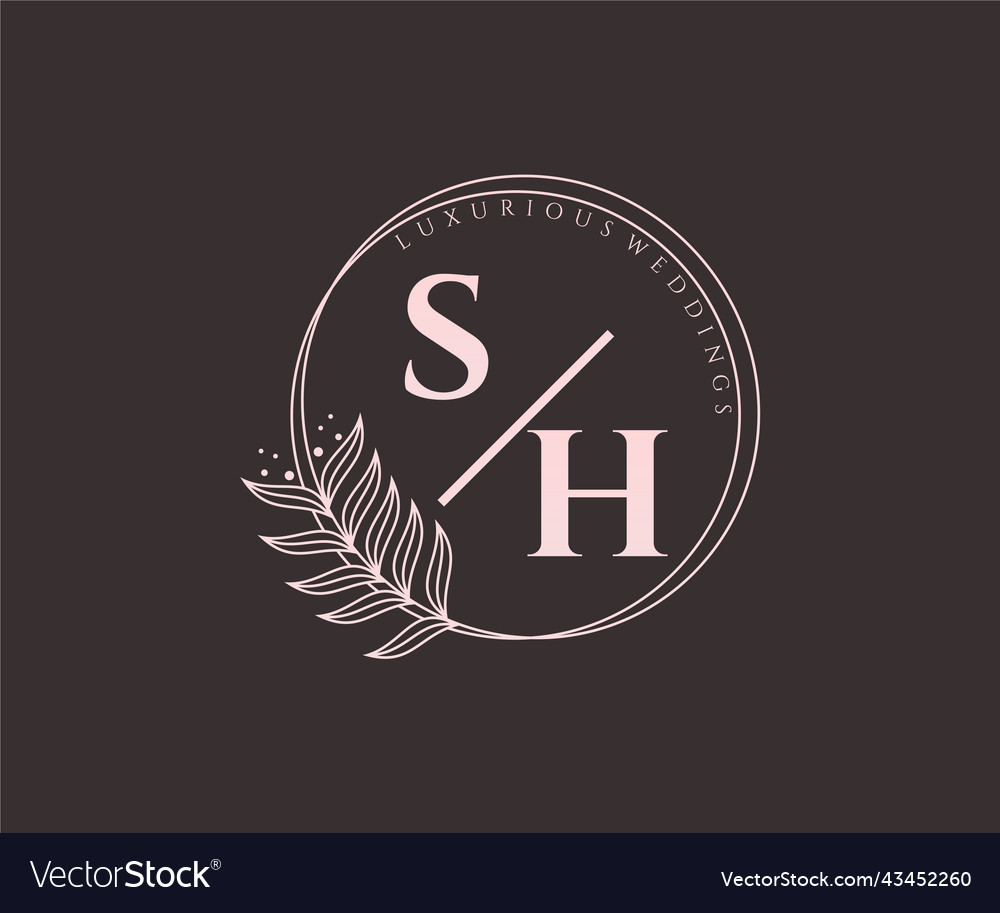 Sh initials letter wedding monogram logos Vector Image Sh initials letter wedding monogram logos Vector Image