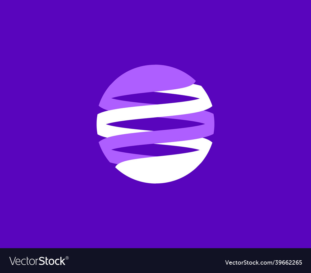 Abstract circle with stripes logo in minimalictic Vector Image