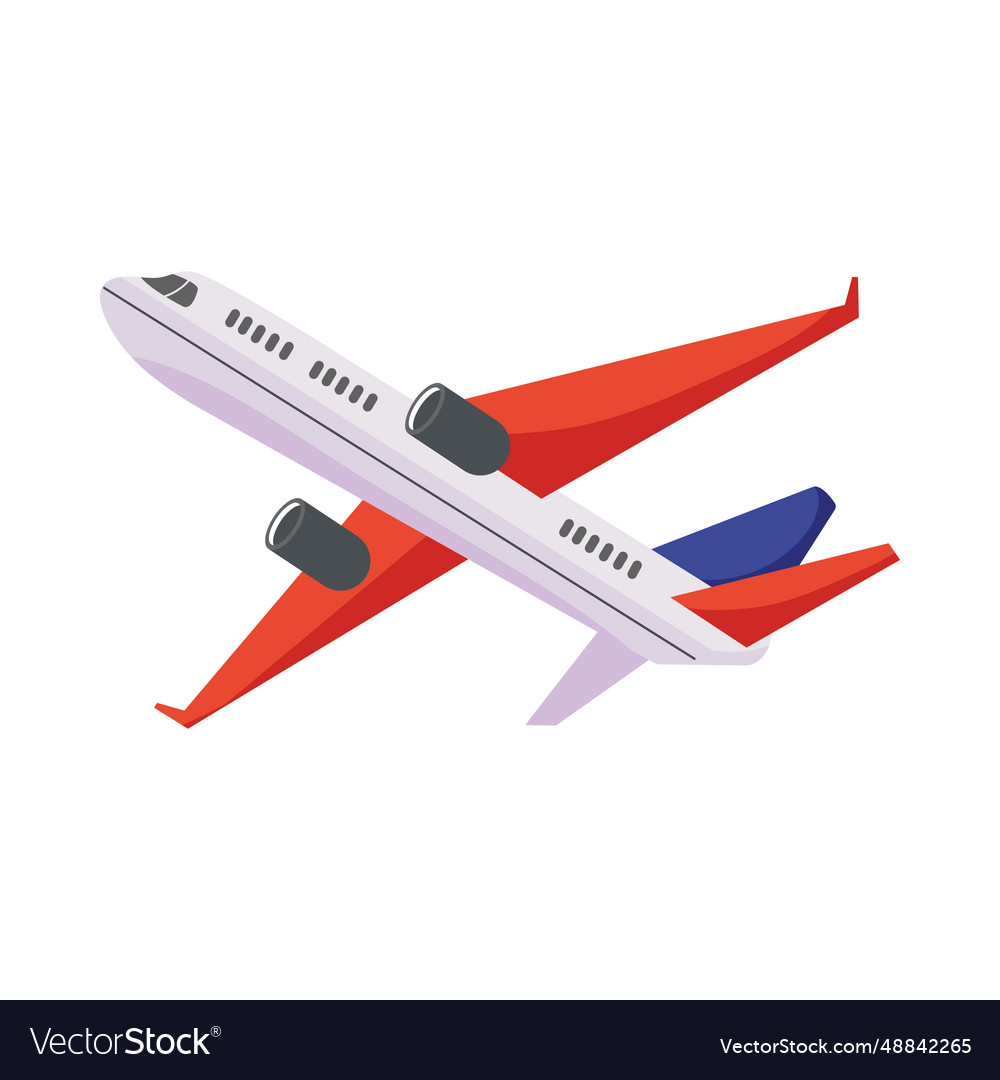 Airplane flying travel commercial Royalty Free Vector Image