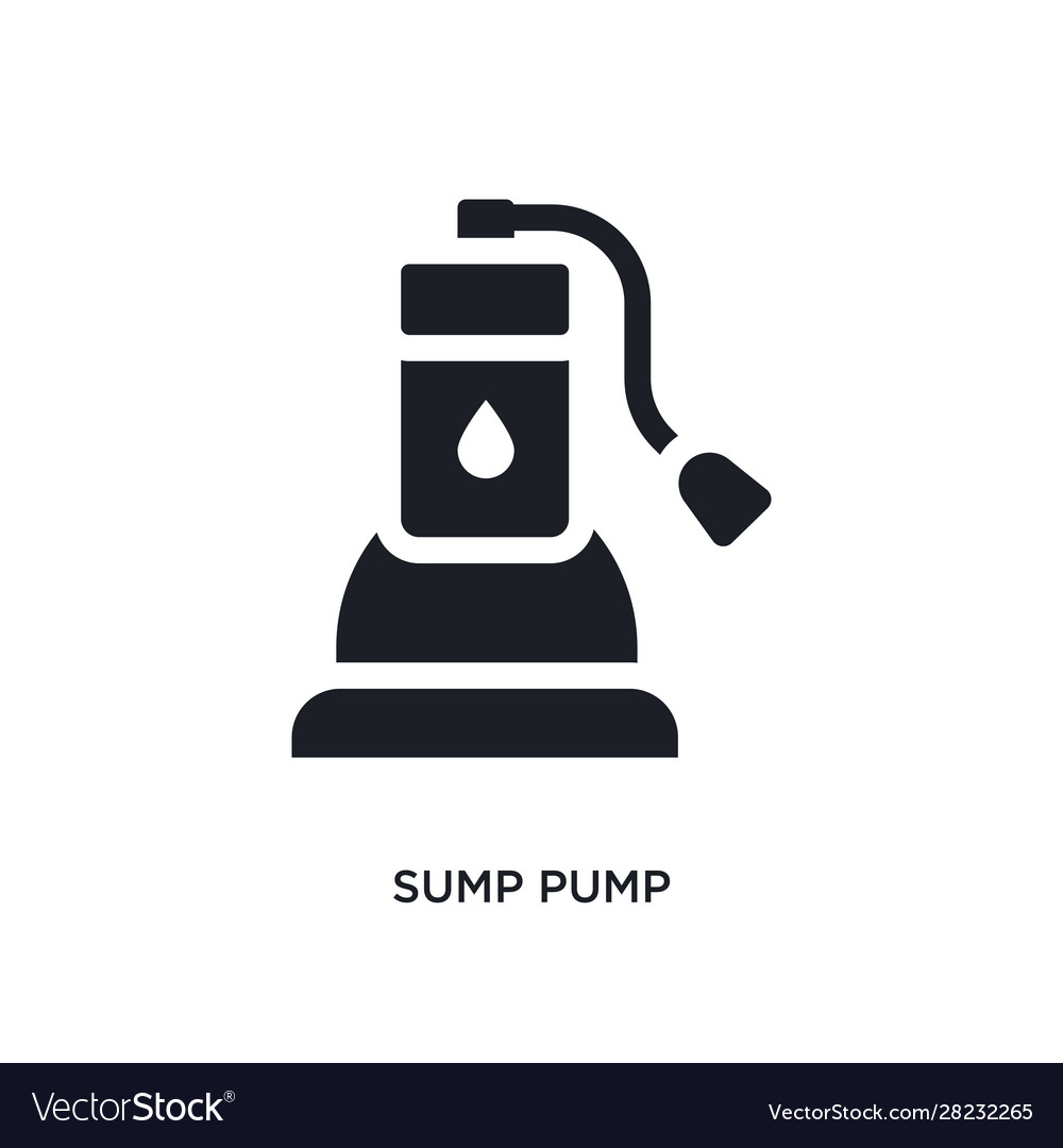 Black sump pump isolated icon simple element from Vector Image