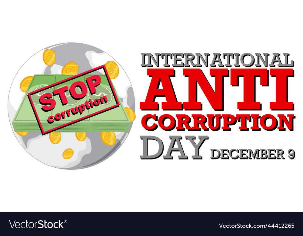 International anti corruption day poster design Vector Image