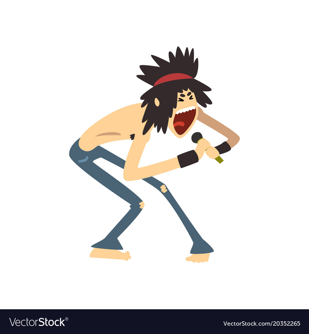 Funny, cute, crazy cartoon rock man. Rock music illustration Stock Vector  Image & Art - Alamy