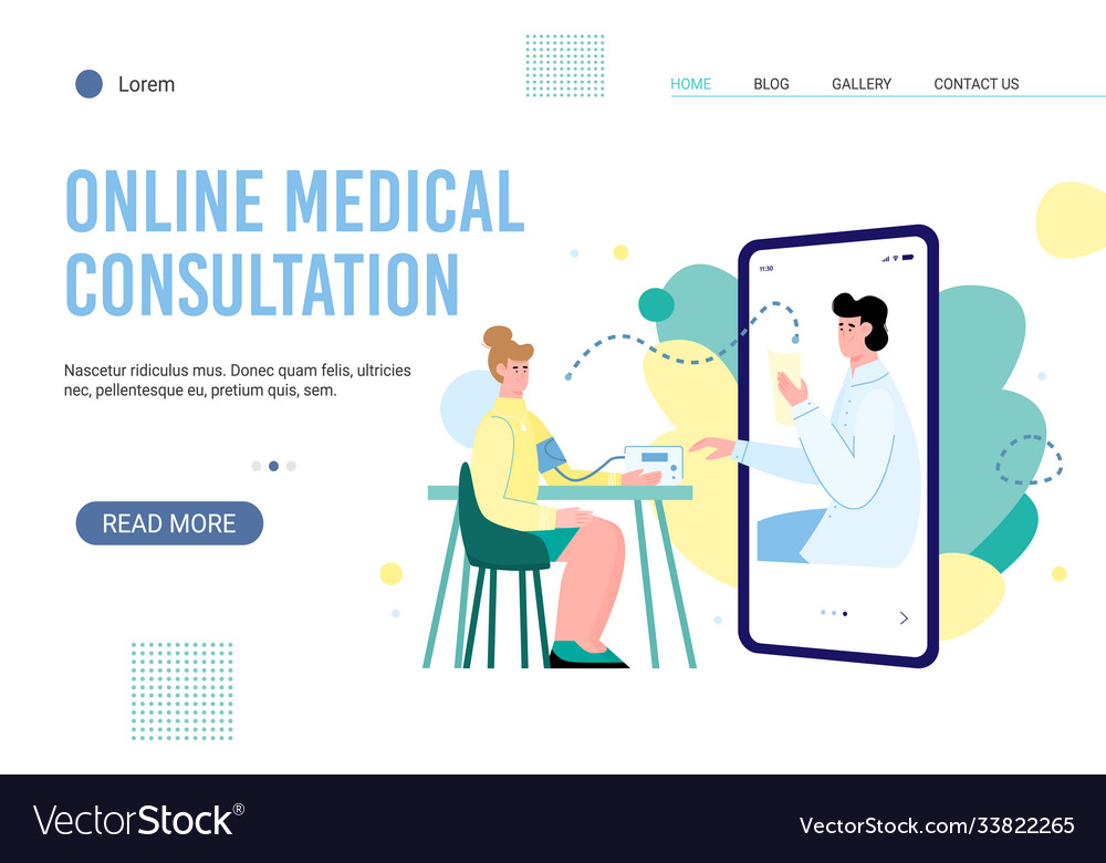 Online medical health care consultation website Vector Image