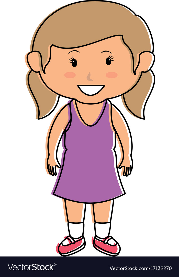 Cute little girl character Royalty Free Vector Image