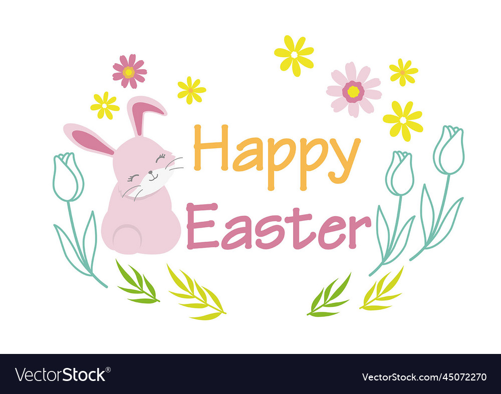 Happy easter colorful symbol logo Royalty Free Vector Image