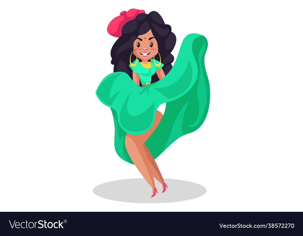 Indian girl model cartoon character Royalty Free Vector Indian girl model cartoon character Royalty Free Vector