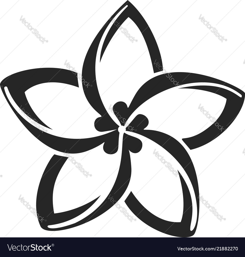 Plumeria flower icon simple style Royalty Free Vector Image