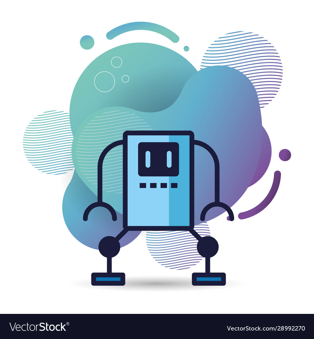 Robot humanoid technology isolated icon Royalty Free Vector
