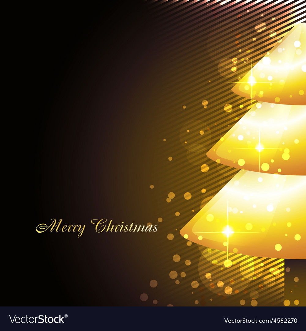 Shiny Golden Christmas Tree Royalty Free Vector Image Shiny Golden Christmas Tree Royalty Free Vector Image