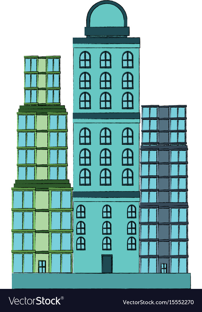 Skyscrapers buildings towers city business Vector Image