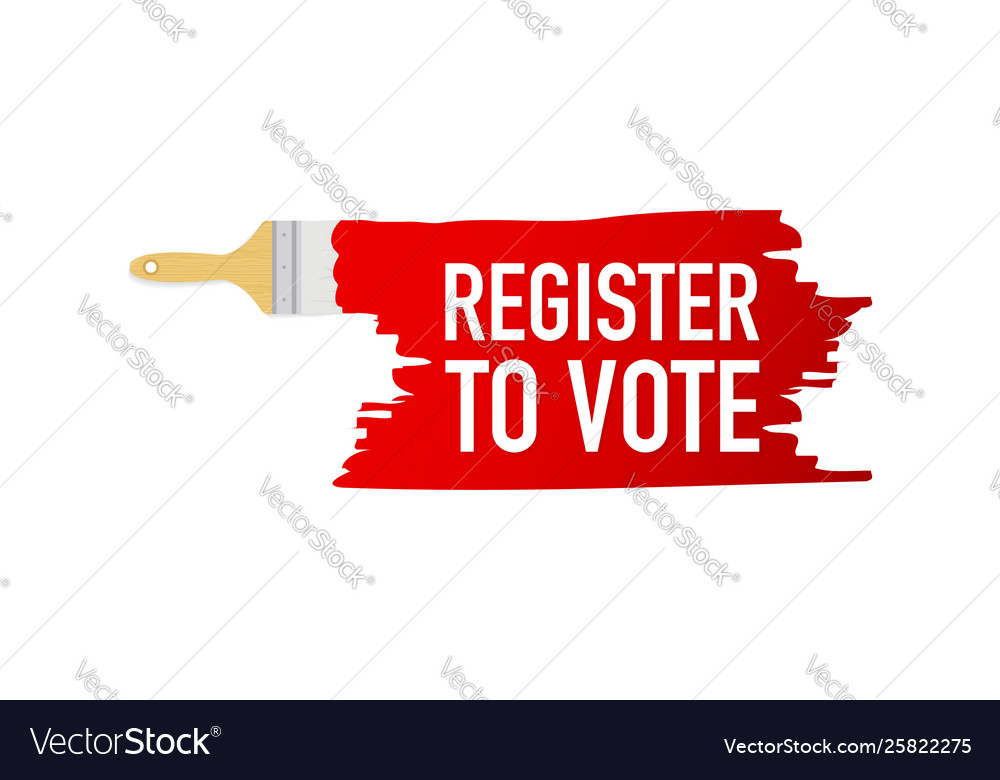 Banner with brushes paints - register to vote Vector Image