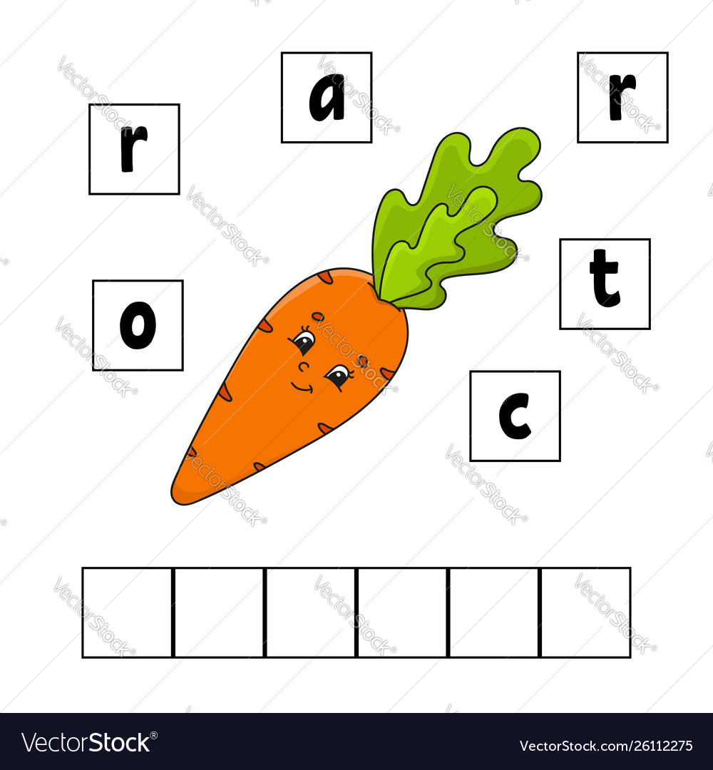 Carrot words puzzle education developing Vector Image