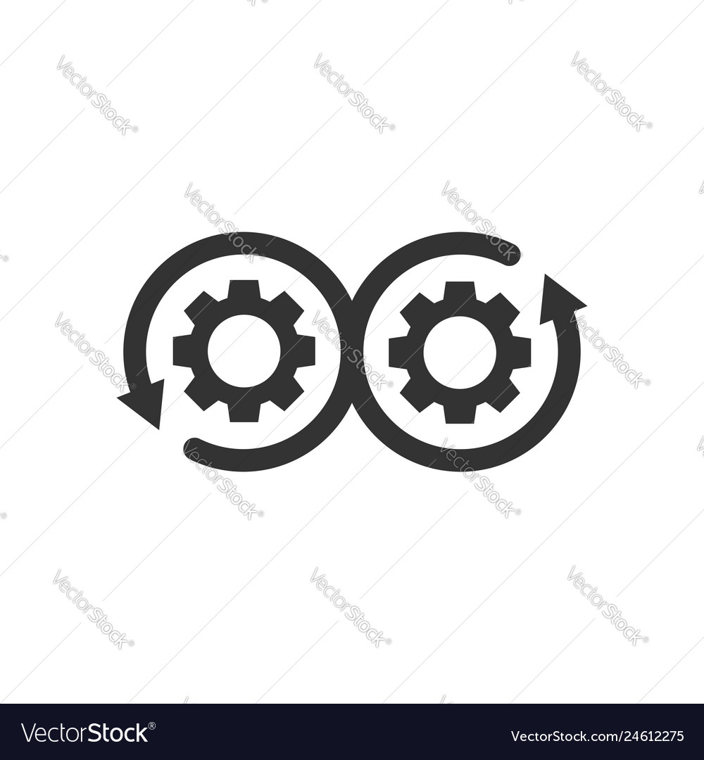 Development icon in flat style devops on white Vector Image