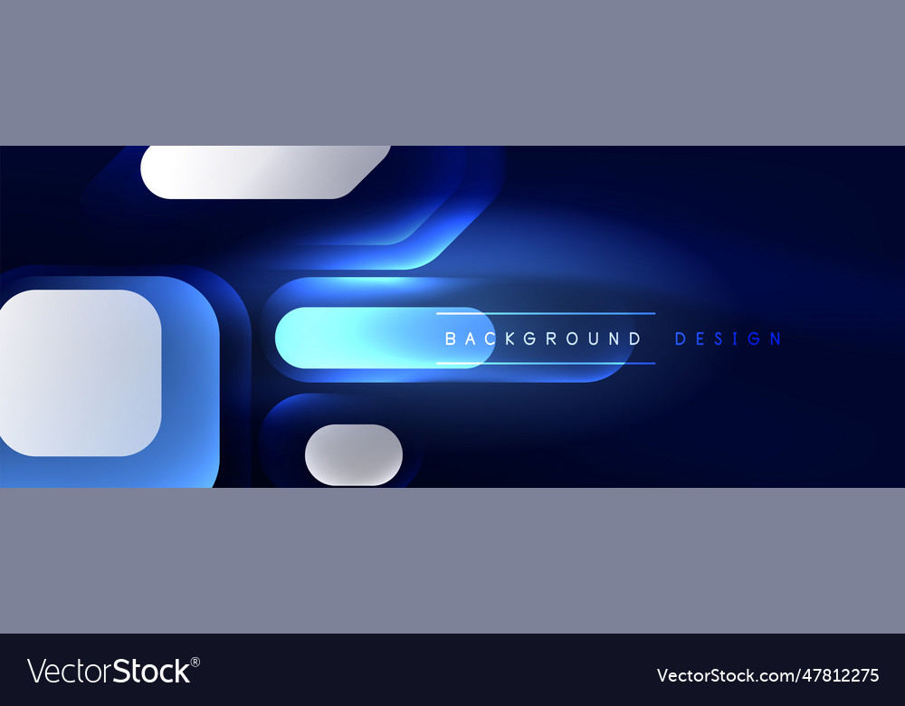 Glowing neon geometric elements abstract Vector Image