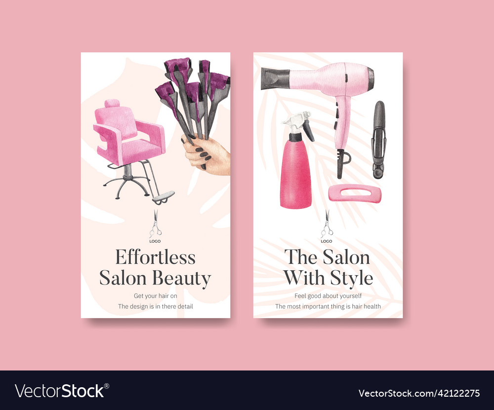 Instagram template with salon hair beauty Vector Image