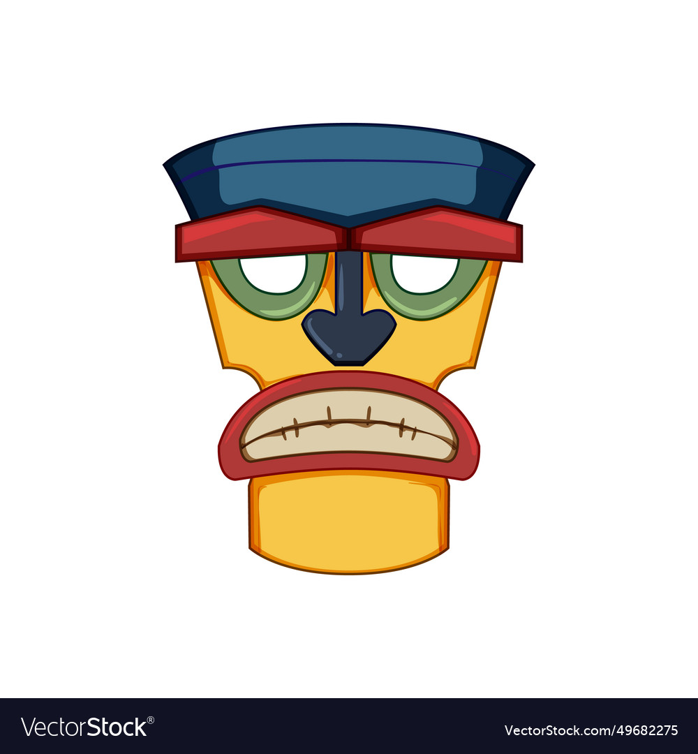 Statue tiki mask cartoon Royalty Free Vector Image