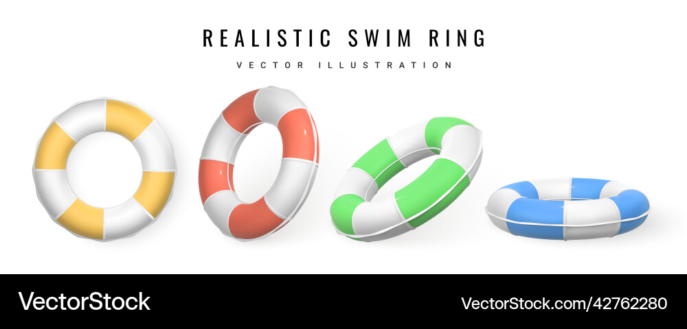 3d swim ring realistic swimming circle summer time