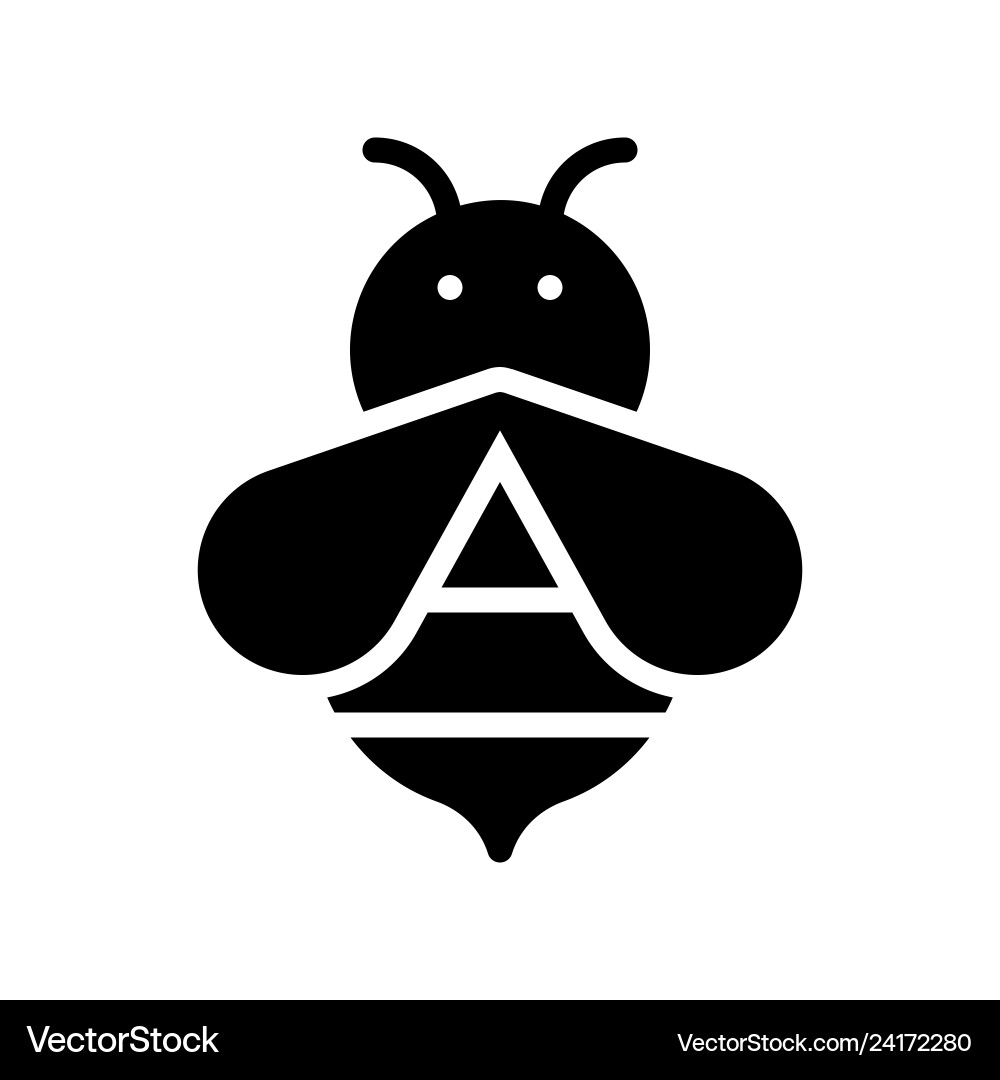 Bee isolated spring season solid icon Royalty Free Vector