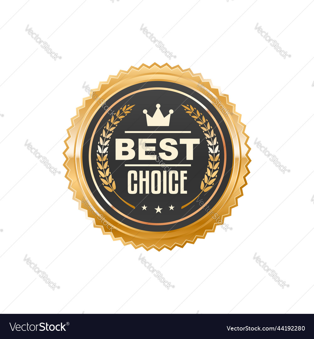 Best choice golden badge and customer choice label