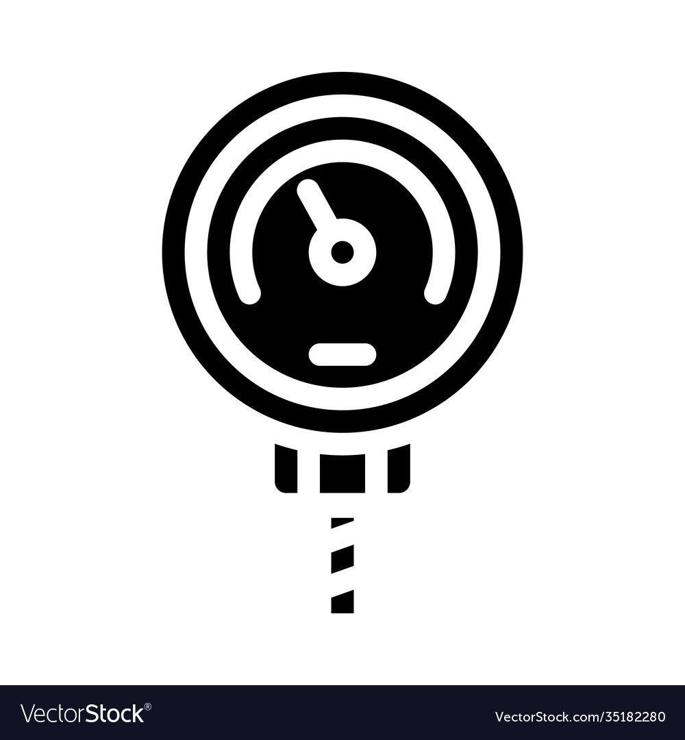 Bimetallic thermometer glyph icon Royalty Free Vector Image