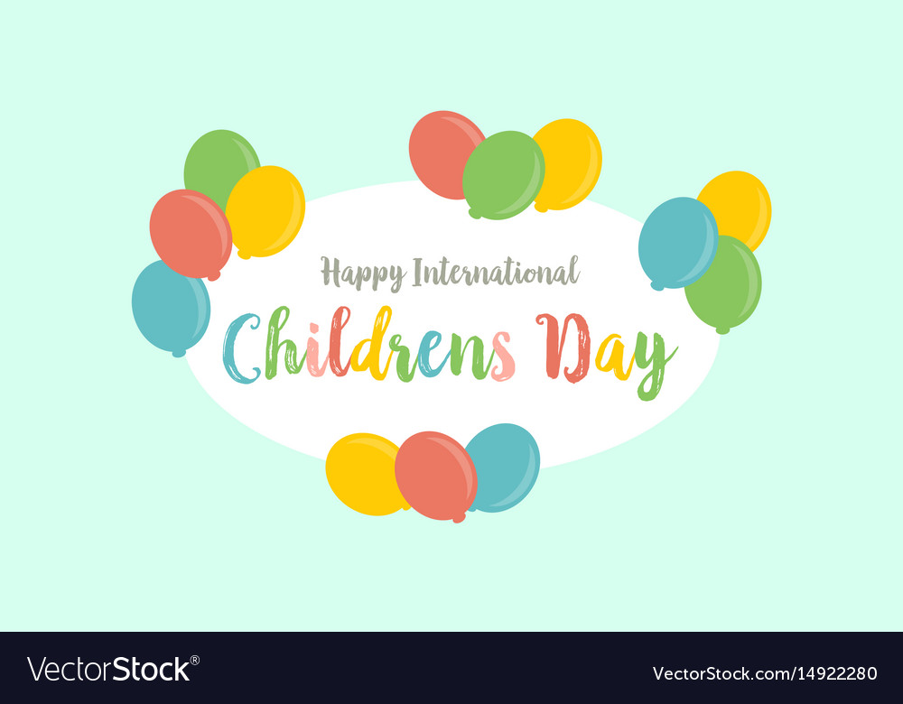 Card style for children day Royalty Free Vector Image