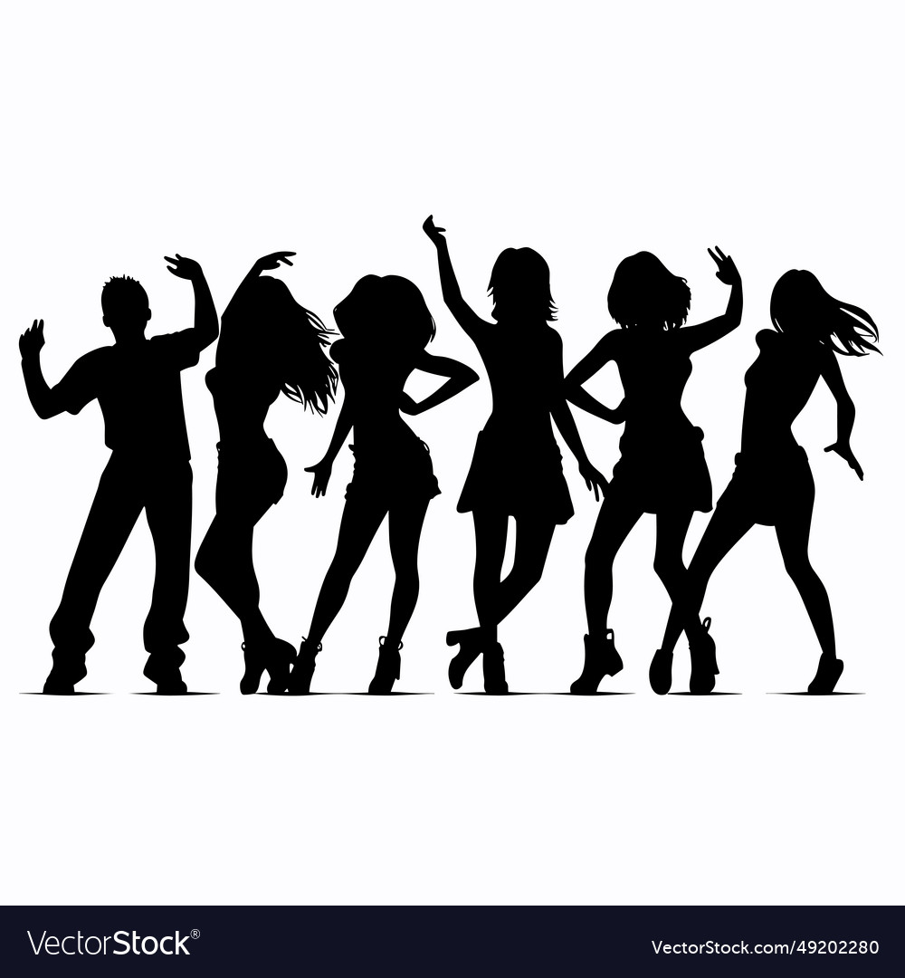 Dancing people black icon on white background Vector Image