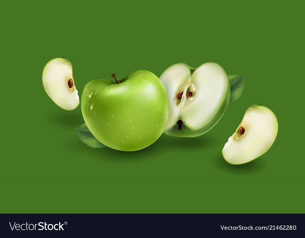 Green Apples On A Background Royalty Free Vector Image