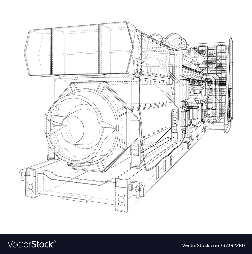 Large industrial diesel generator Royalty Free Vector Image