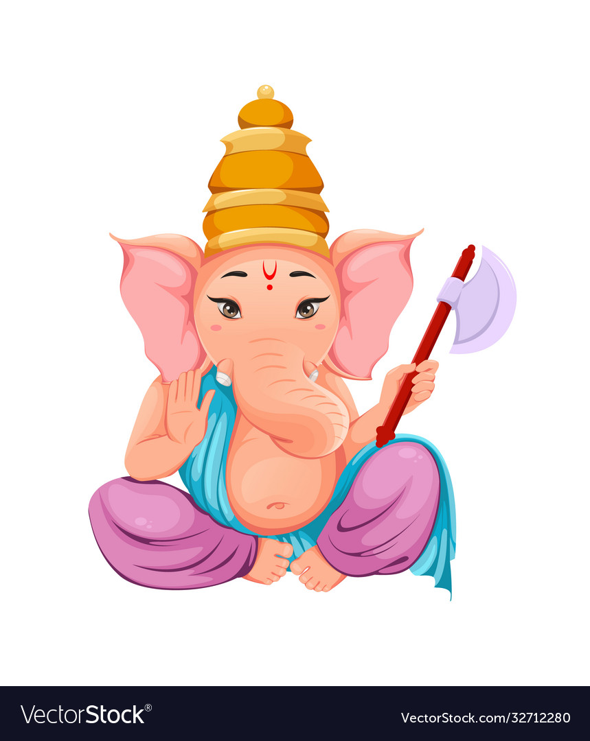 Lord ganesha idol in traditional indian clothes Vector Image