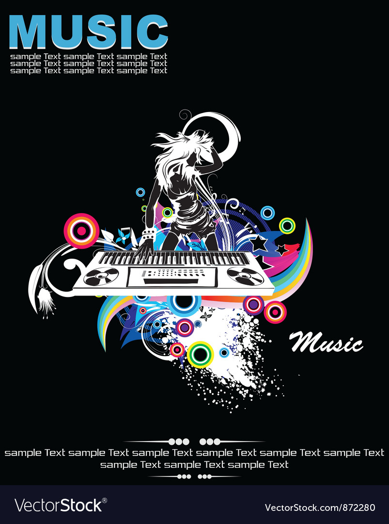 Music background with dj Royalty Free Vector Image