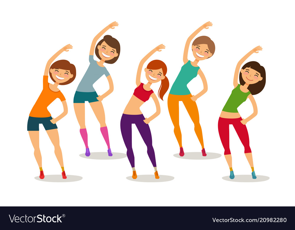 Sport aerobics healthy lifestyle concept group Vector Image, group sport 