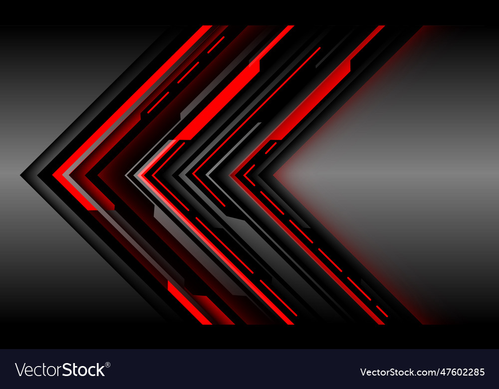 Abstract black arrow red light cyber circuit Vector Image