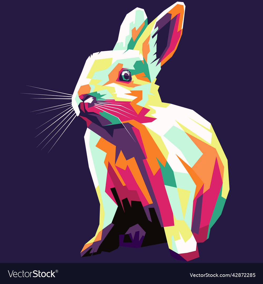 Colorful rabbit vector image Colorful rabbit