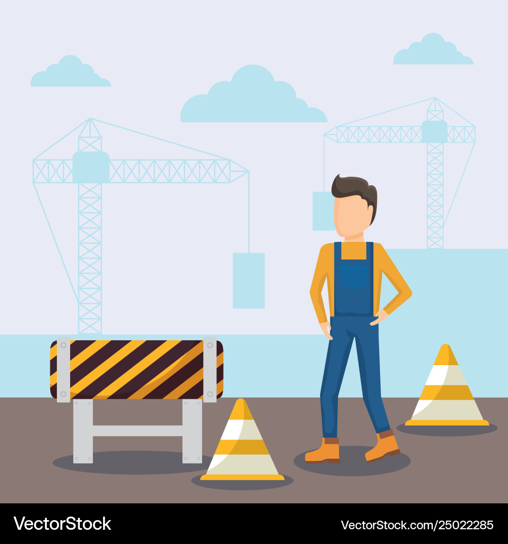 Construction worker avatar character Royalty Free Vector