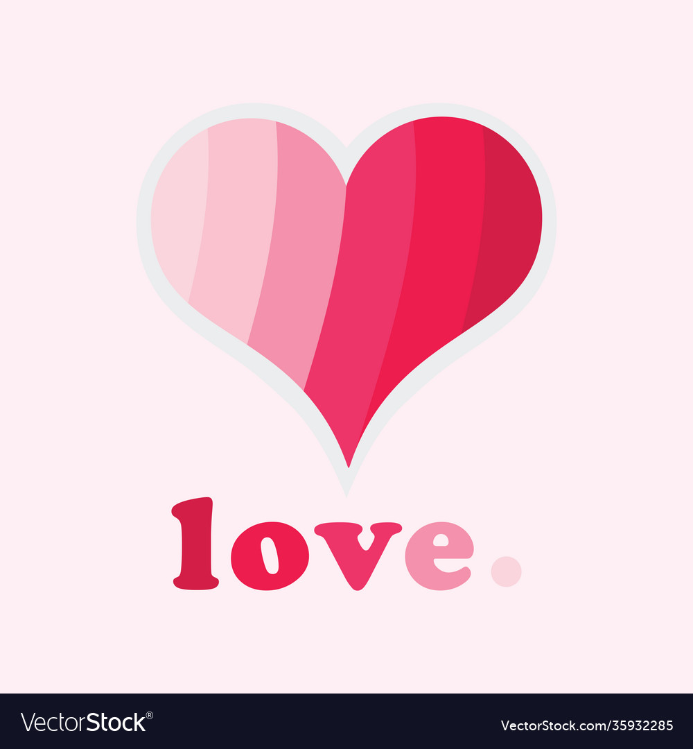 Cute conceptual pink stripy heart symbol icon Vector Image