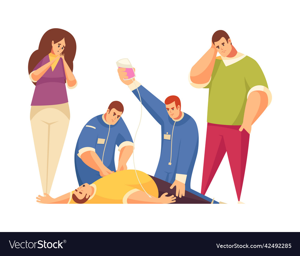 First aid doctors composition Royalty Free Vector Image